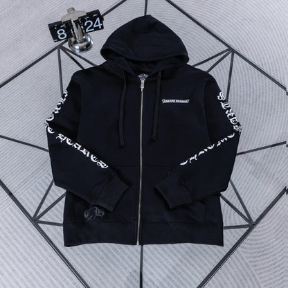 New Scroll Sanskrit Zip-Up Jacket