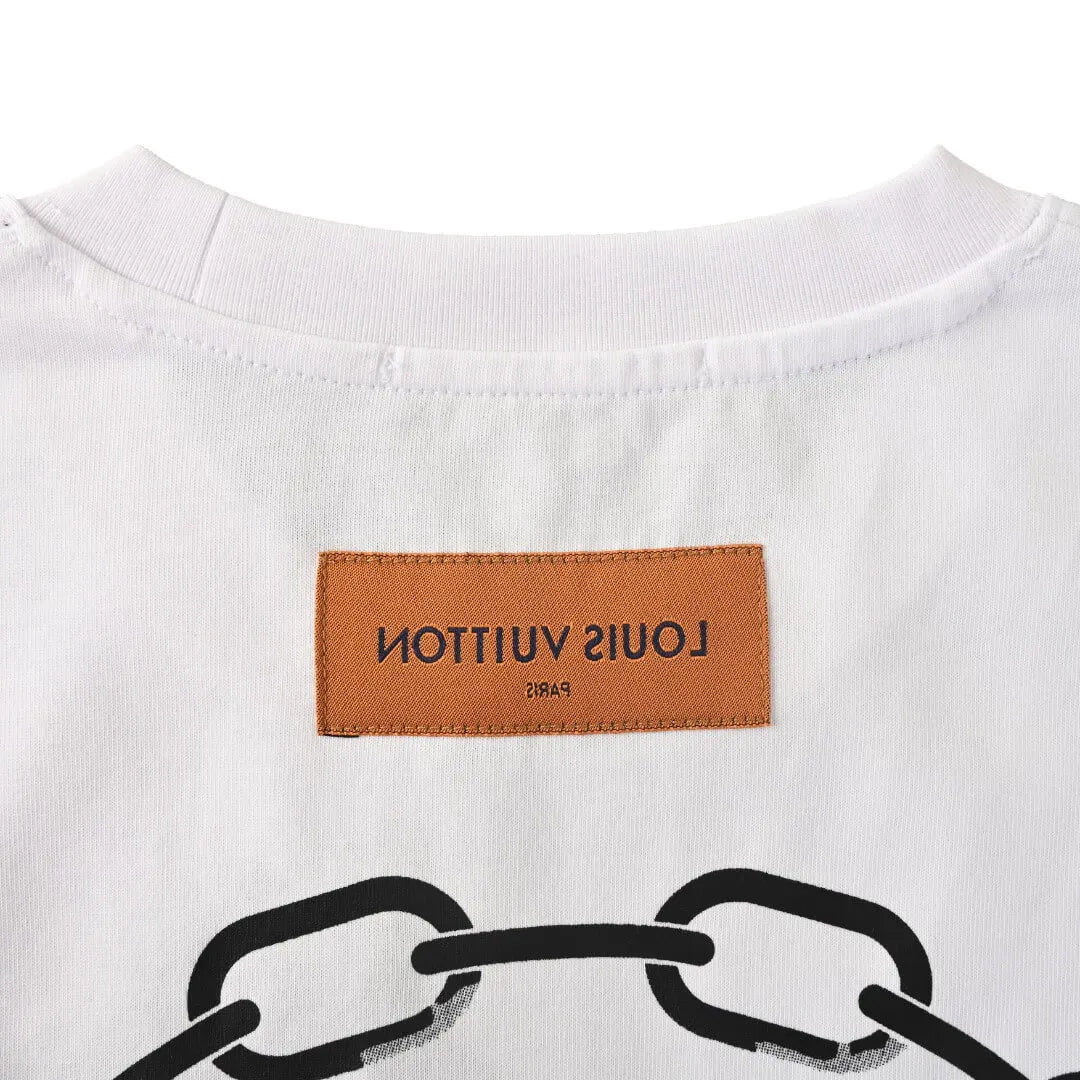 Back Chain Circle Letter Print T-Shirt
