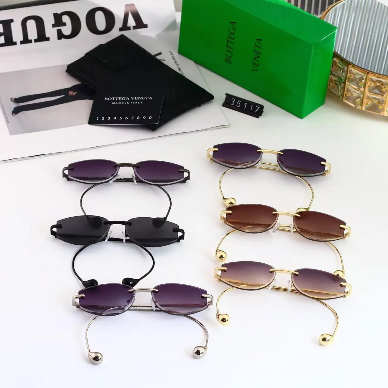 Rimless Hook-Temple Sunglasses