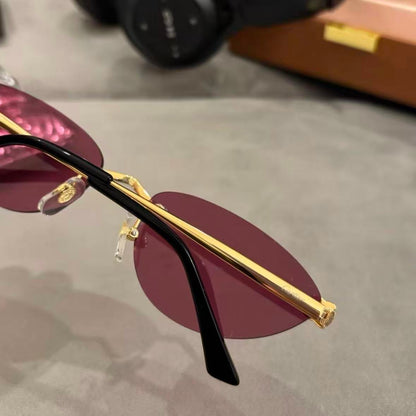 Vintage Panther Head Rimless Sunglasses