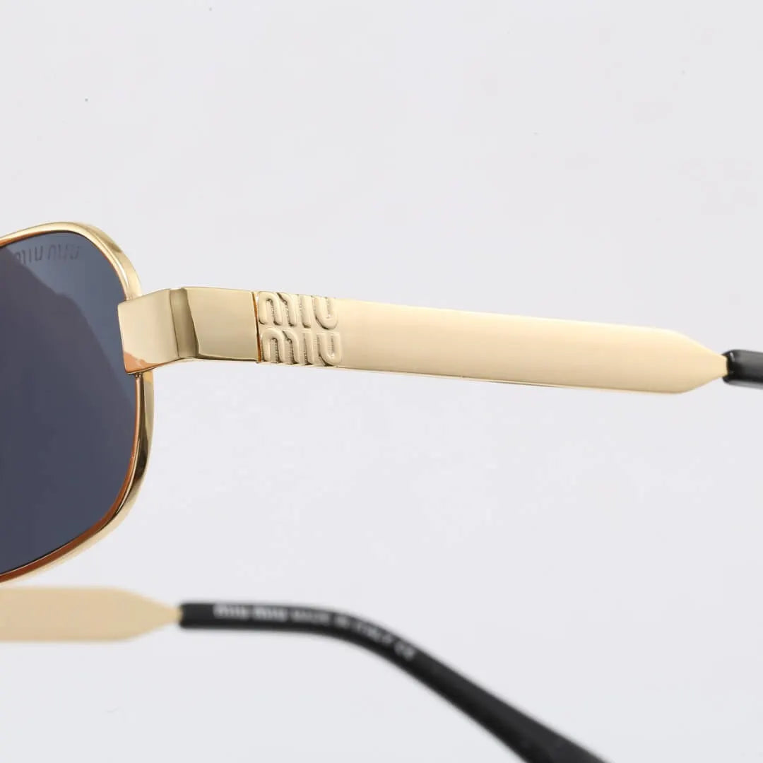 Double Bridge Metal Rectangle Sunglasses