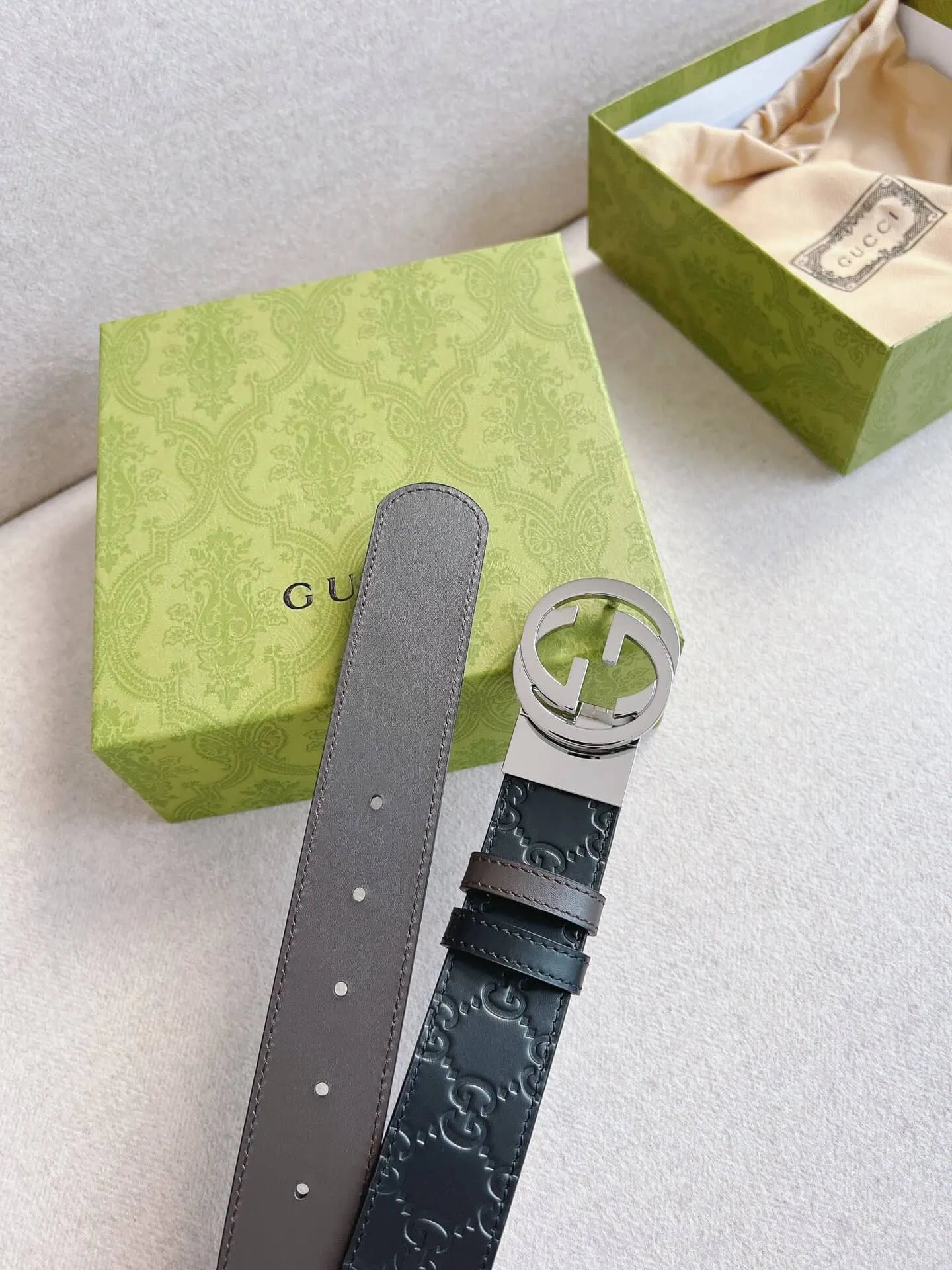 Classic Embossed Calfskin Leather Belt