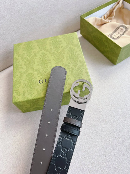 Classic Embossed Calfskin Leather Belt
