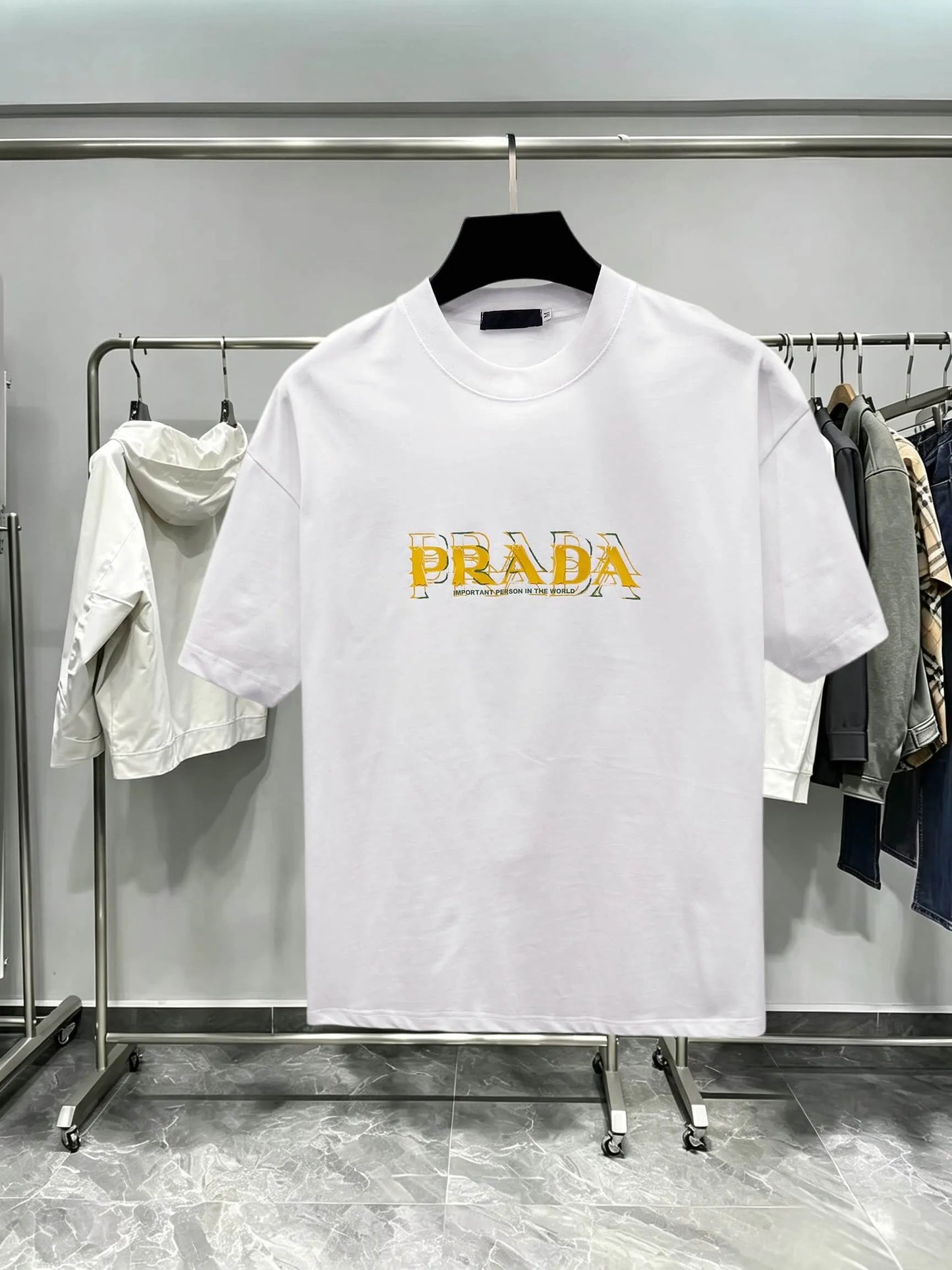 Layered Logo Fashion Crew Neck T‑Shirt