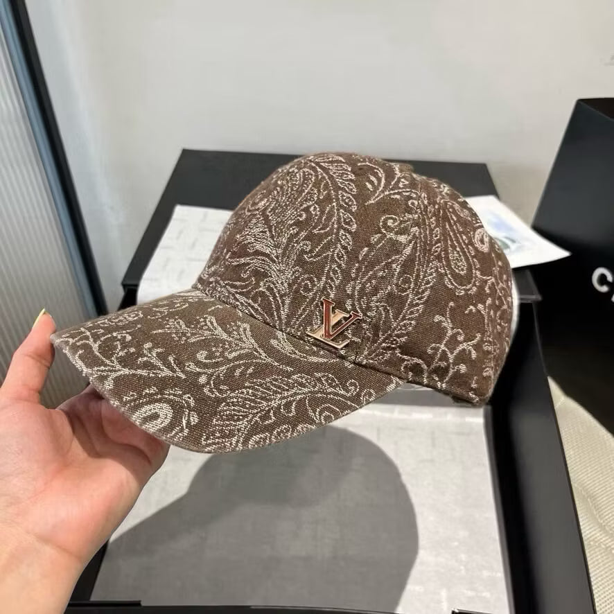 Paisley Pattern Distressed Denim Baseball Cap