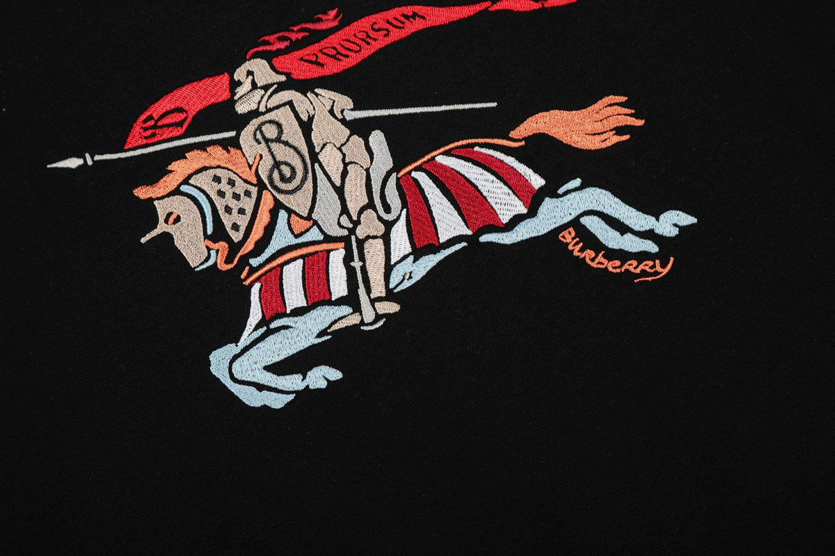 Colorful Horse Knight Embroidery Sweatshirt