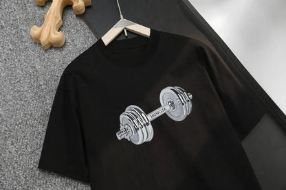 Dumbbell Pattern Realistic Print T‑shirt