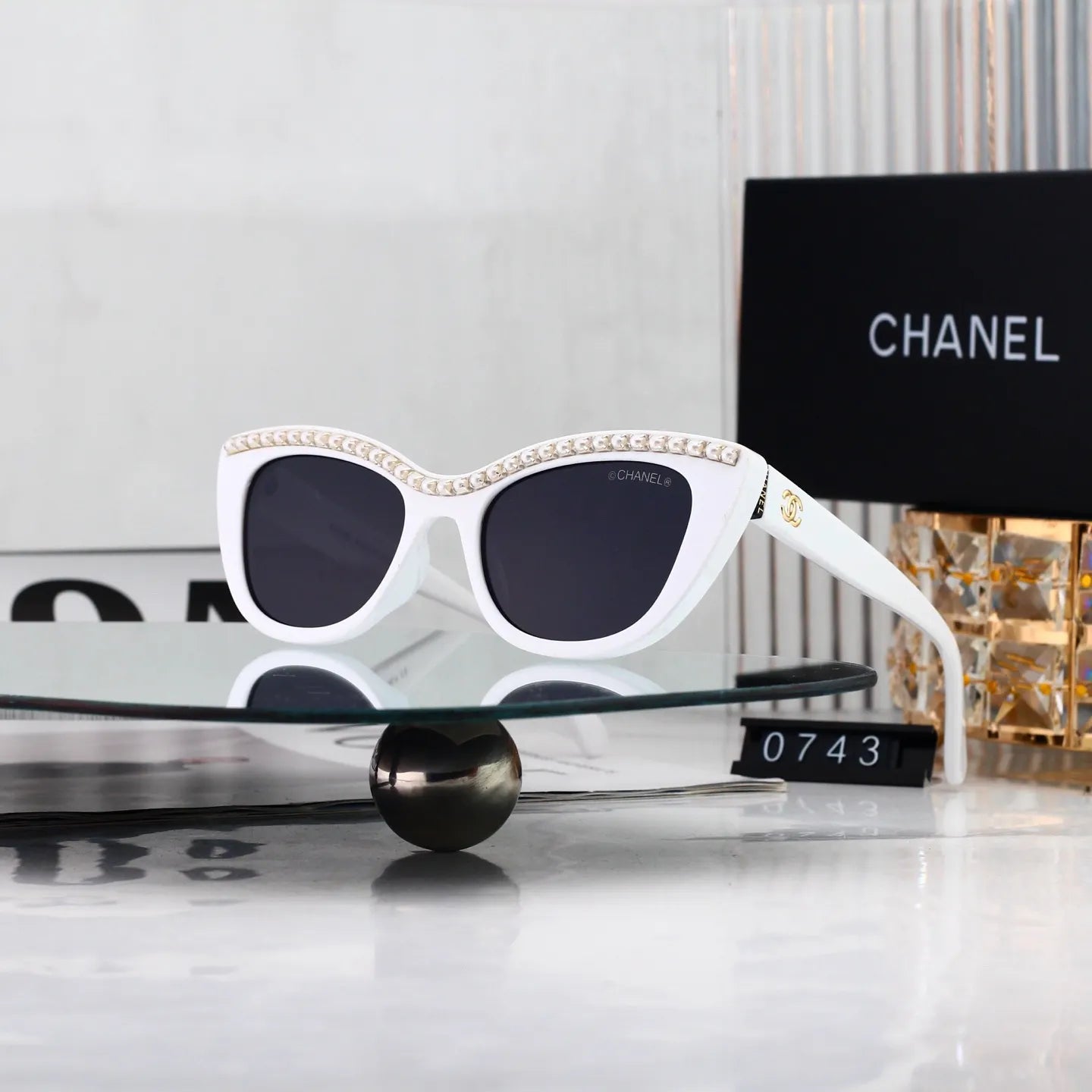 Pearl-Accented Sunglasses