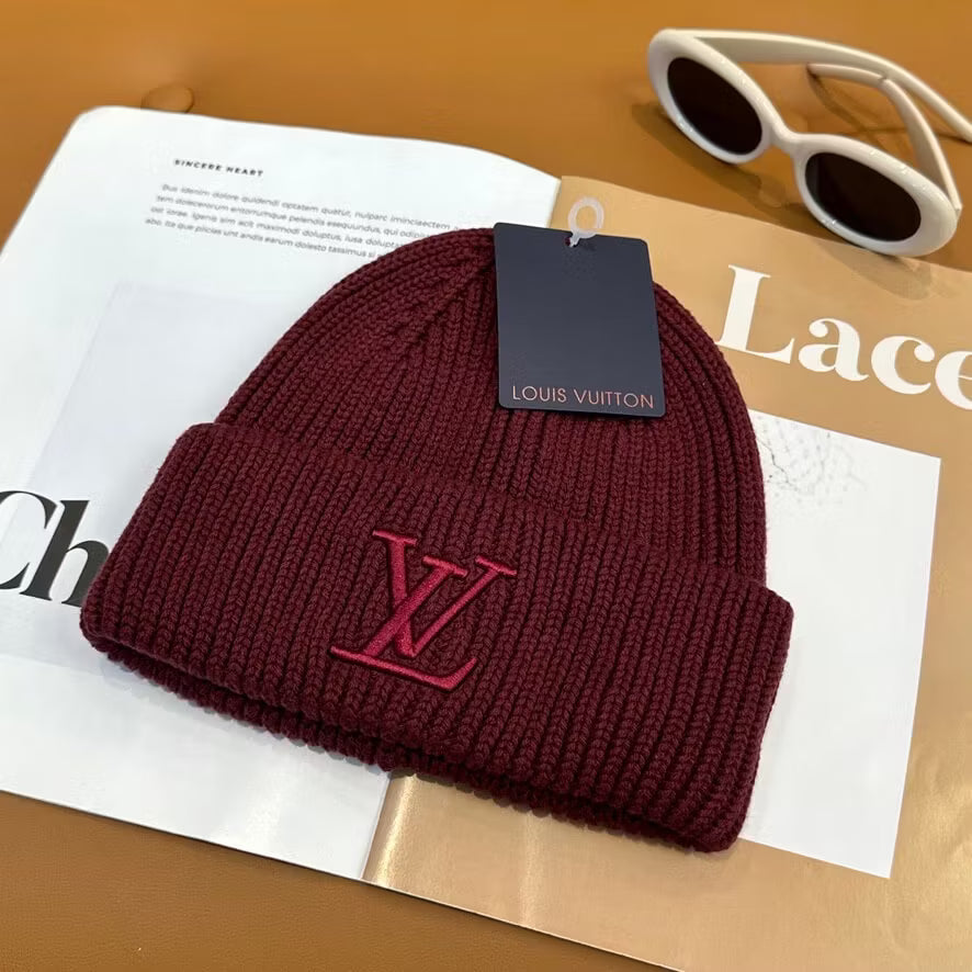 Multi-Color Large Emblem Knitted Warm Beanie