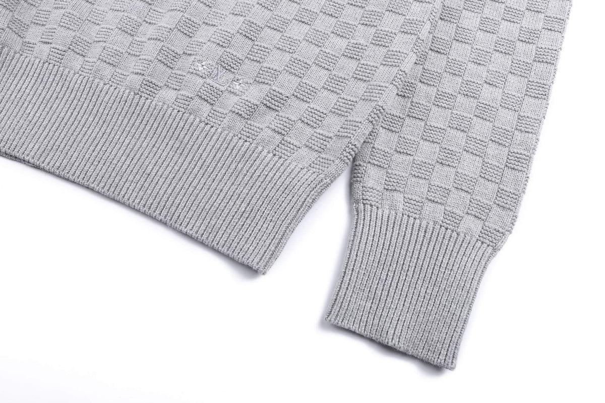 Plaid Design Turtleneck Sweatshirt