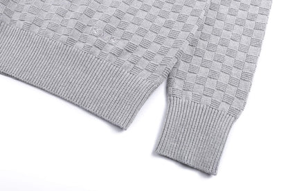 Plaid Design Turtleneck Sweatshirt