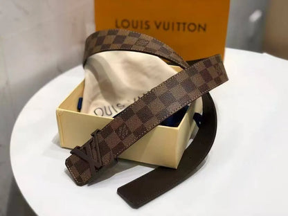 Brown Check Pattern Belt