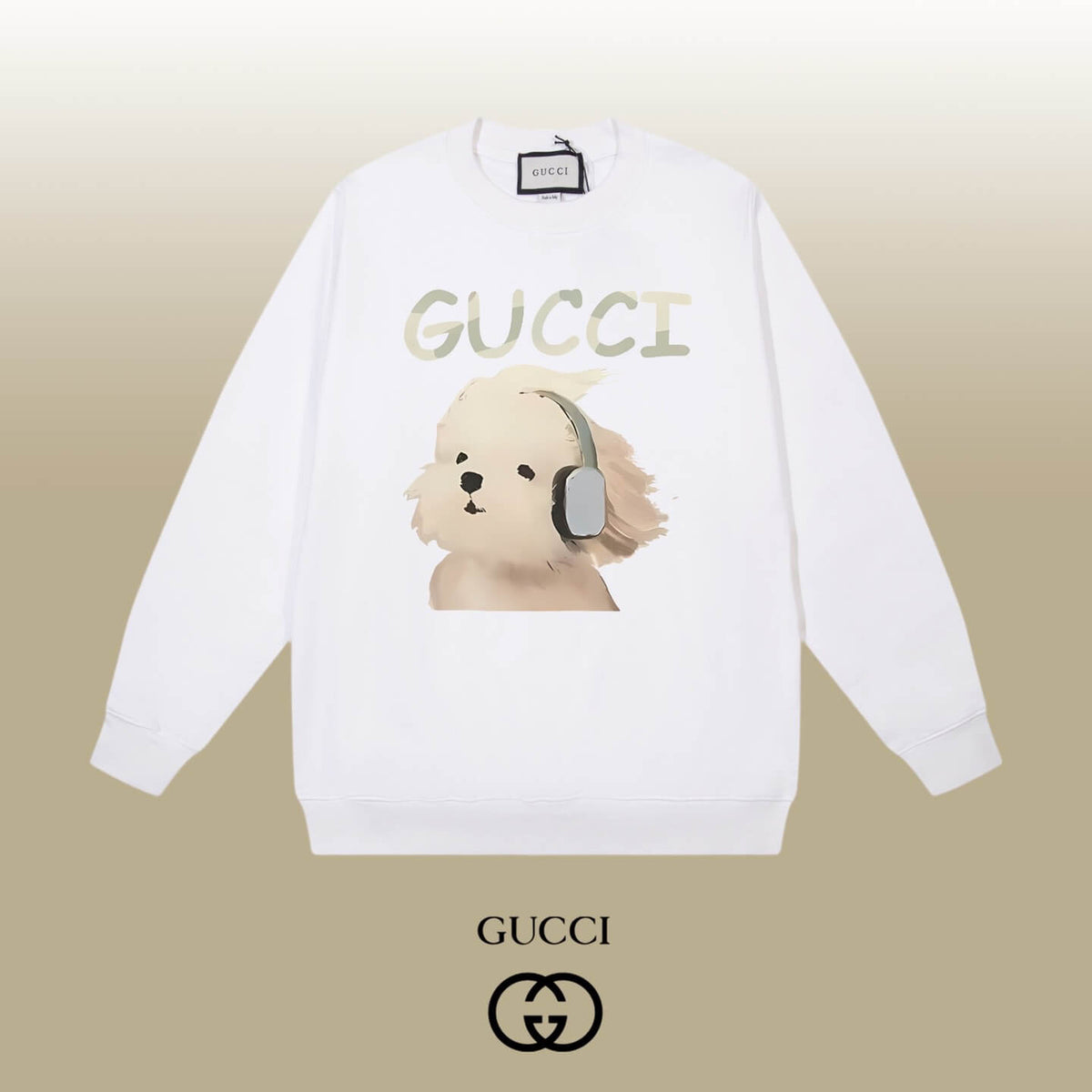 Music Puppy Print Sweatshirt