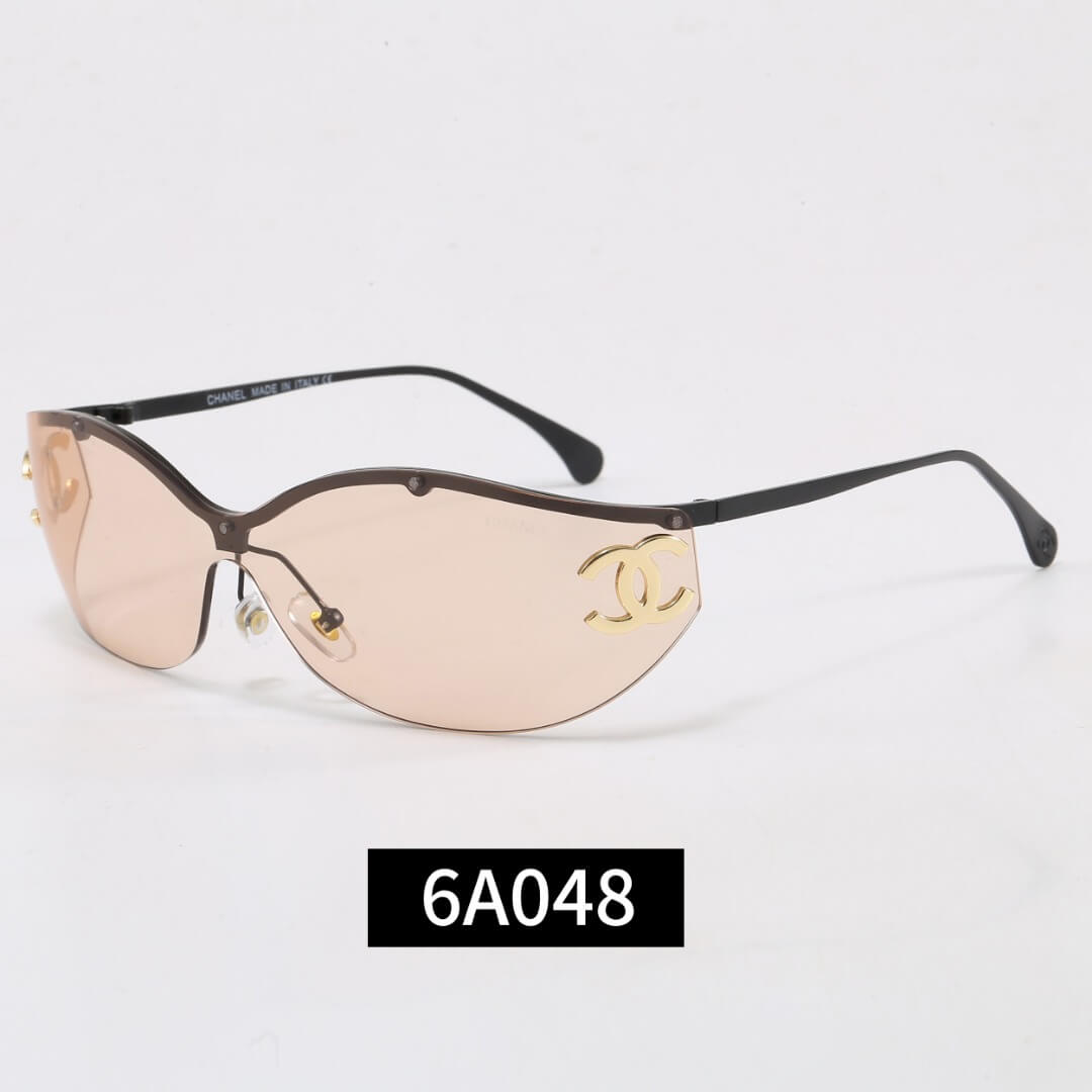 Curved Rimless Wrap Shades Sunglasses