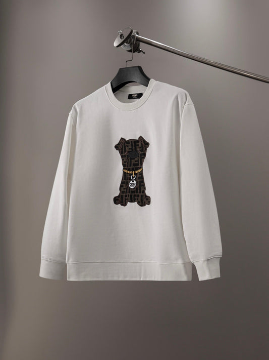 Necklace Puppy Embroidery Sweatshirt