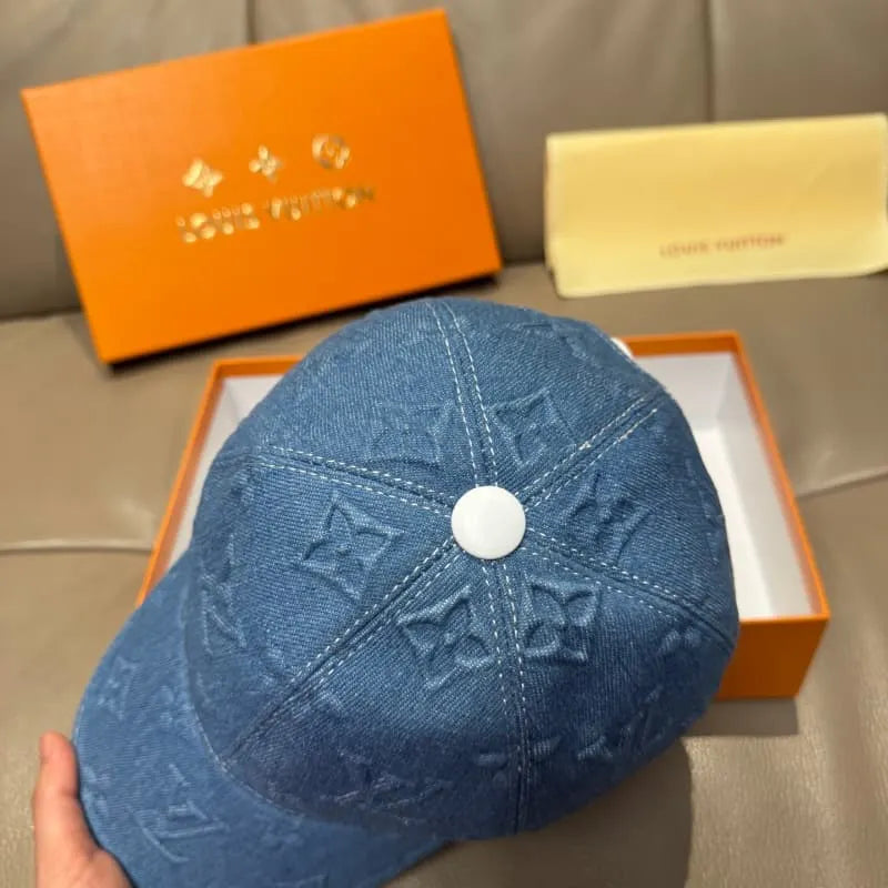 Embossed Denim Baseball Cap