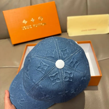 Embossed Denim Baseball Cap