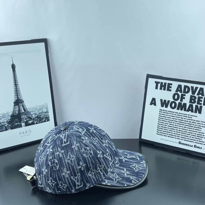 Color-Block Brim Denim Dome Cap