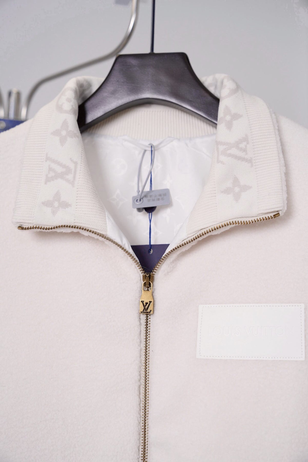 Stand Collar Jacquard Fleece Zip Jacket