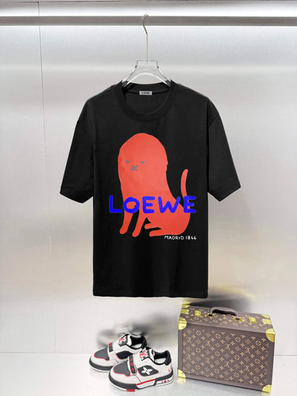 Sitting Lion Print Short Sleeve T‑Shirt