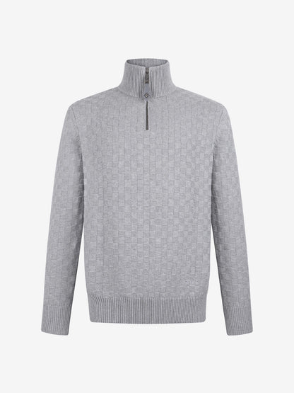 Plaid Design Turtleneck Sweatshirt