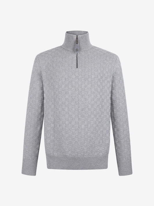 Plaid Design Turtleneck Sweatshirt