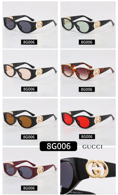 Oval Interlocking GG Logo Sunglasses