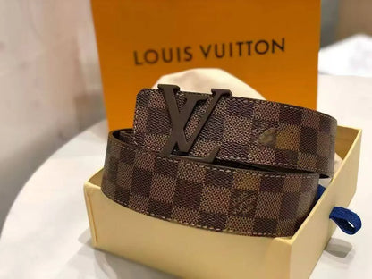 Brown Check Pattern Belt