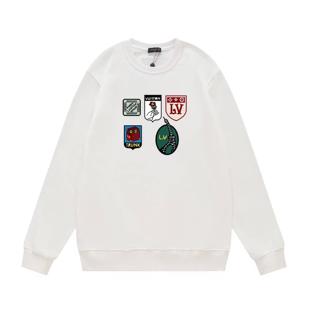 Badge Set Decor  Printing Sweatshirt