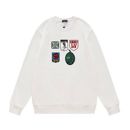 Badge Set Decor  Printing Sweatshirt