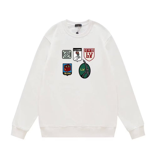 Badge Set Decor  Printing Sweatshirt