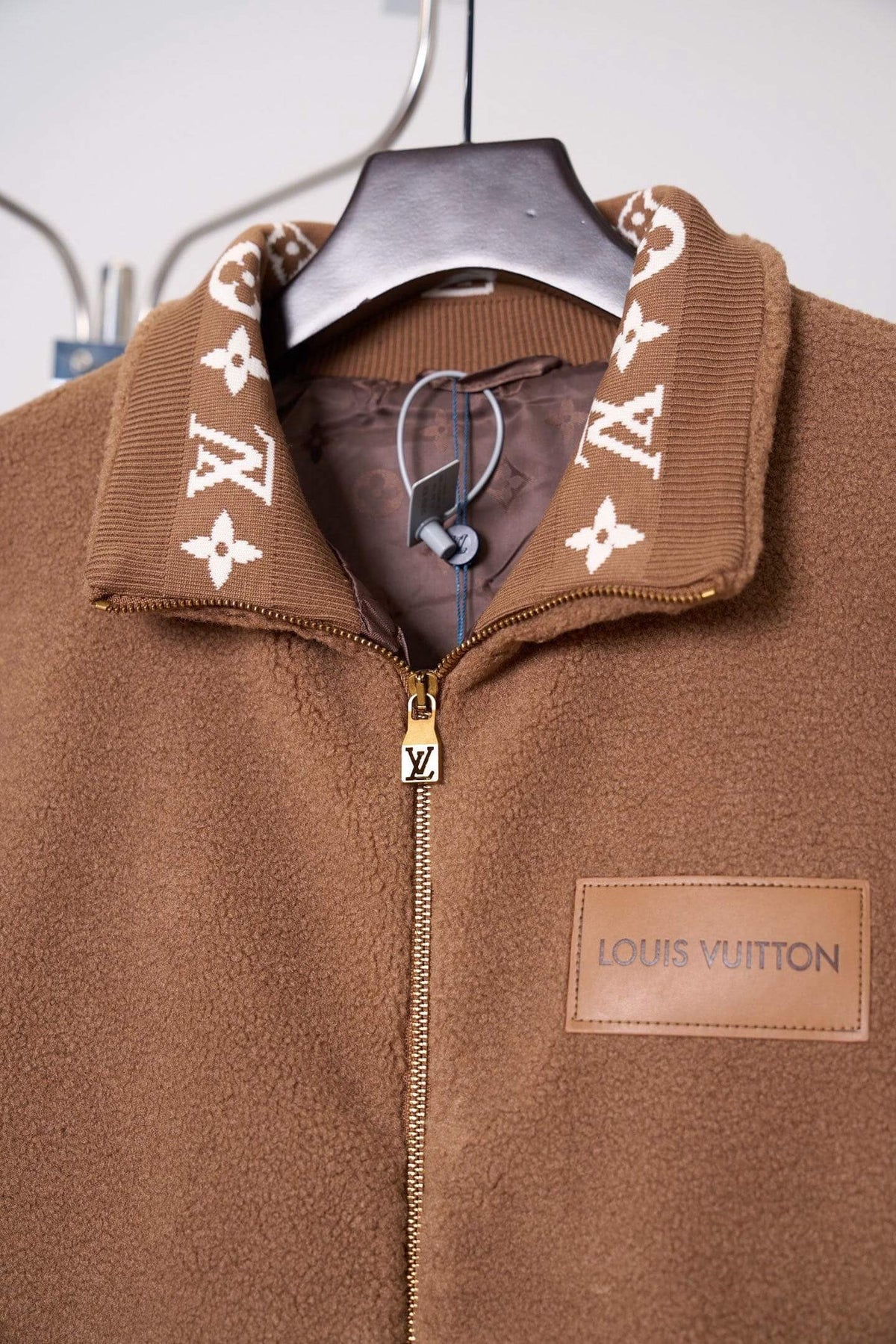 Stand Collar Jacquard Fleece Zip Jacket