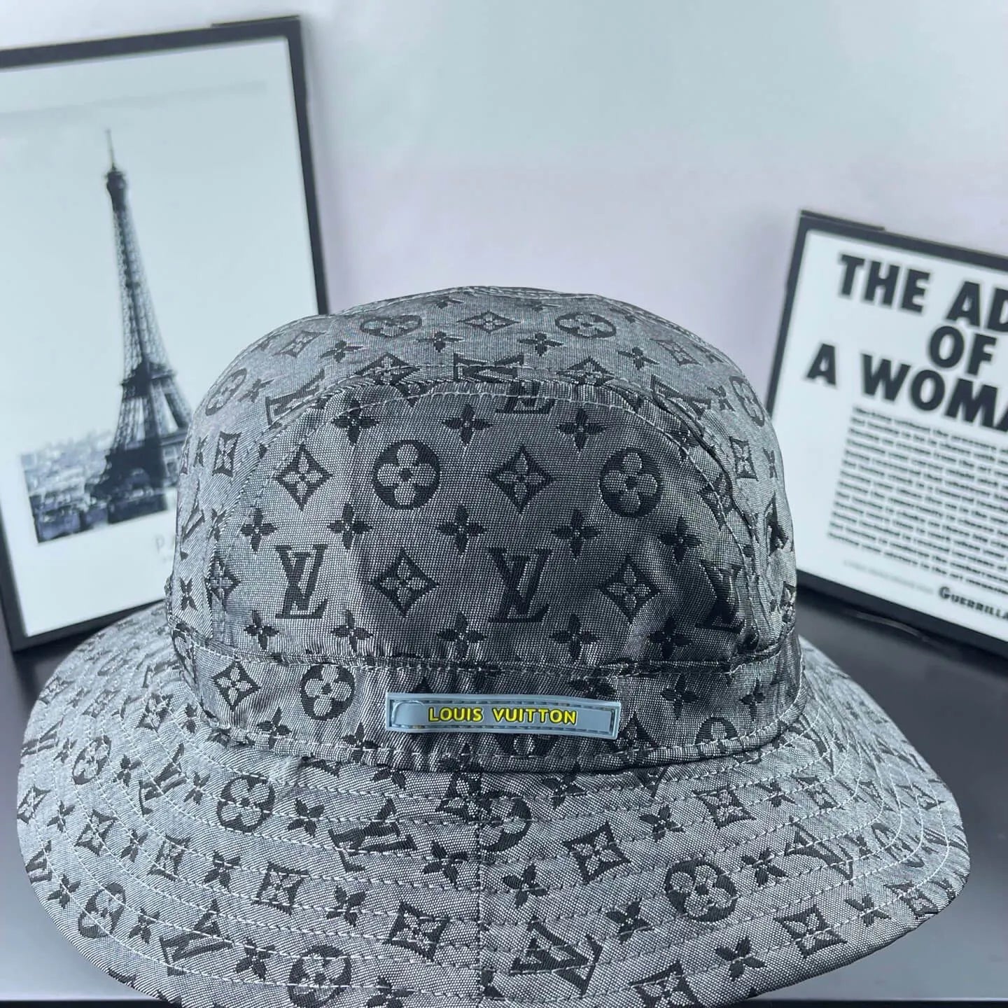 Vintage Grey Patterned Bucket Hat