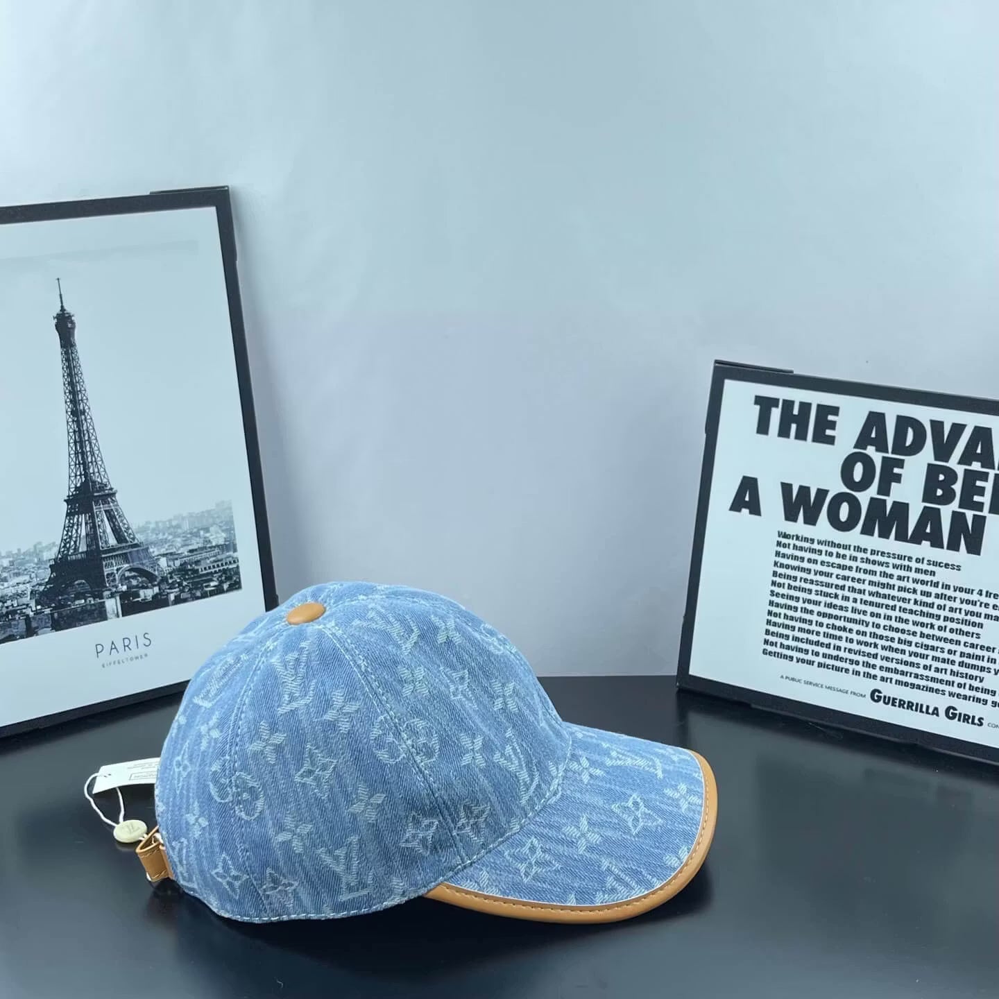 Color-Block Brim Denim Dome Cap