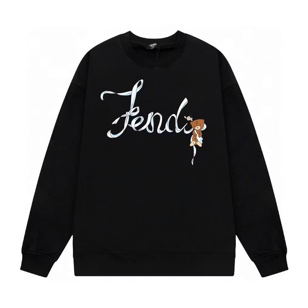 Letter & Teddy Bear Print Sweatshirt