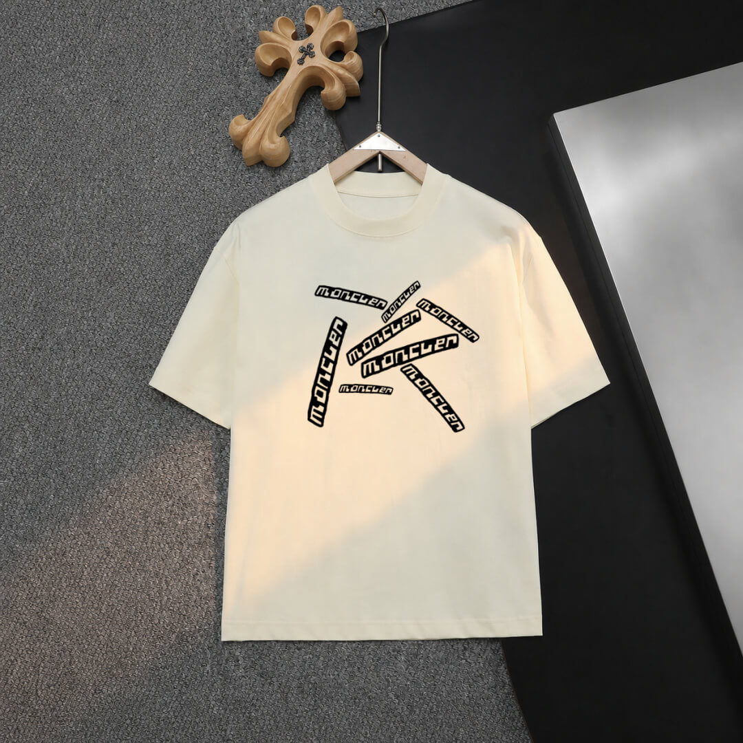 Radial Staggered Logo Crew Neck T‑shirt