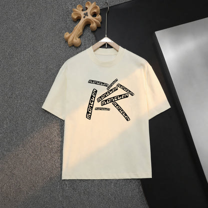 Radial Staggered Logo Crew Neck T‑shirt