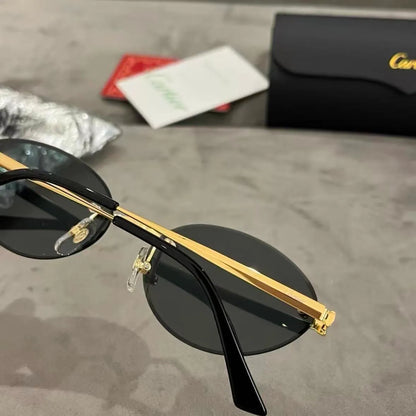 Vintage Panther Head Rimless Sunglasses