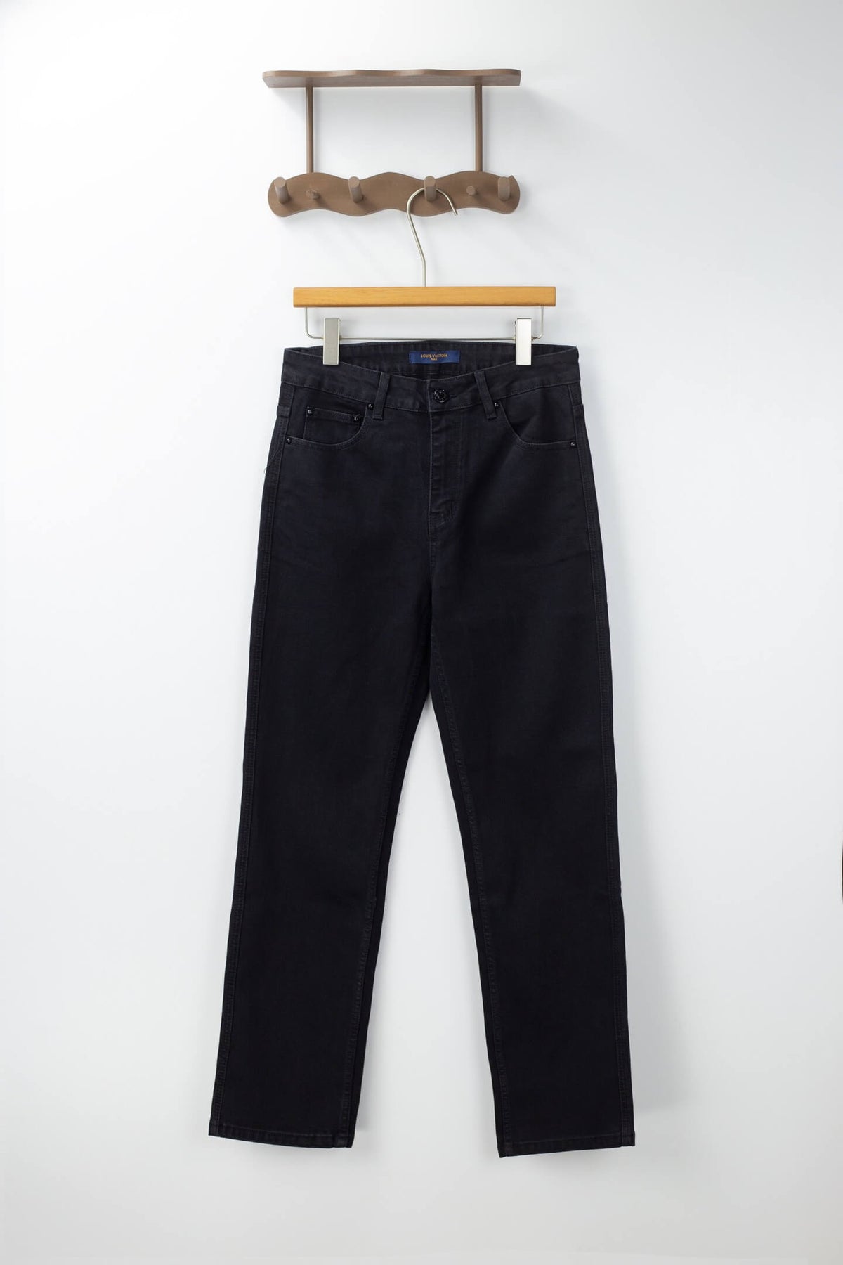 White Letter‑Embroidered Jeans