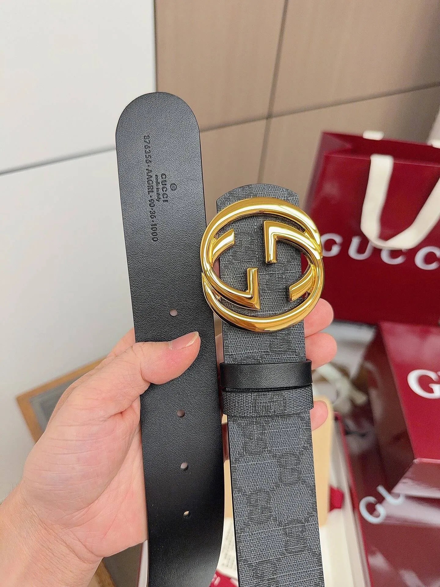 New All‑Over Print Double G Belt