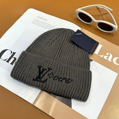 Multi-Color Embroidered Emblem Knitted Beanie