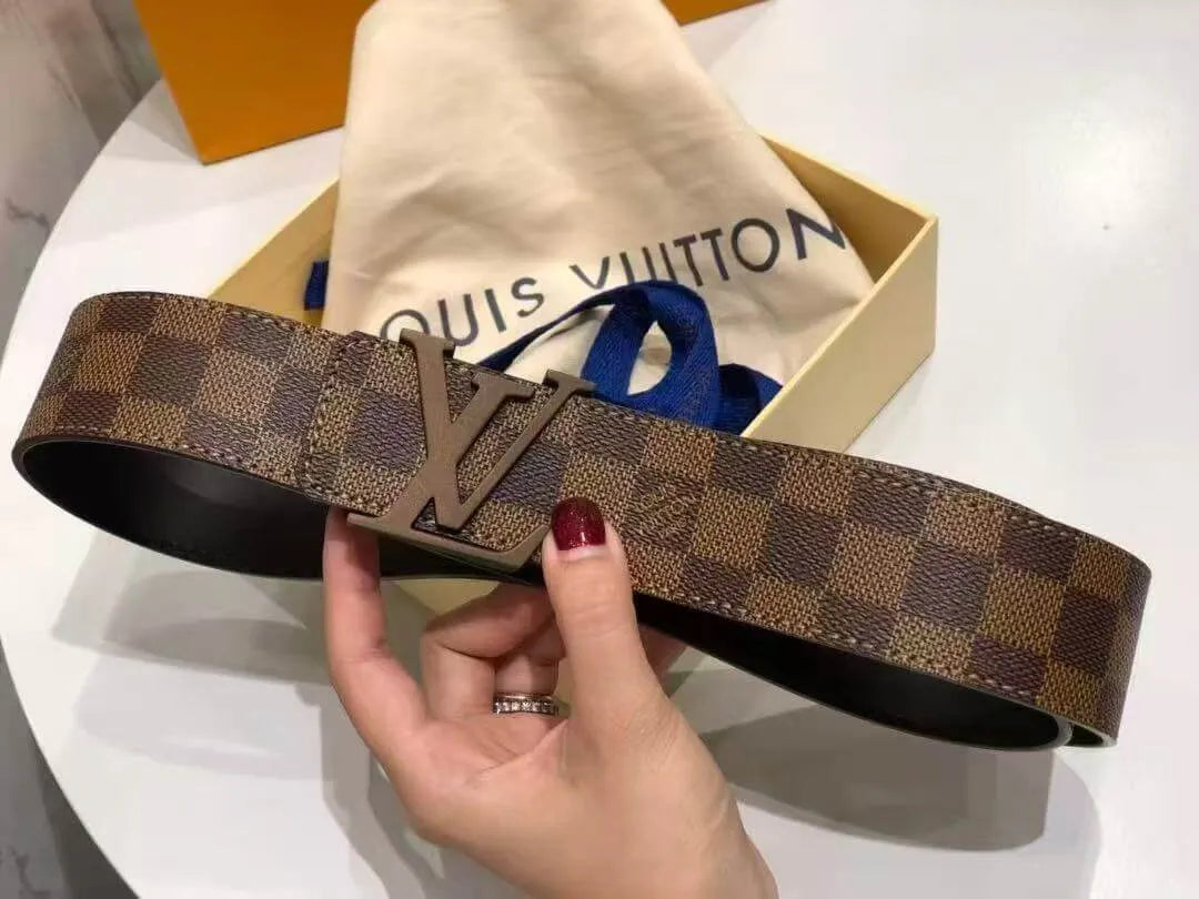 Brown Check Pattern Belt