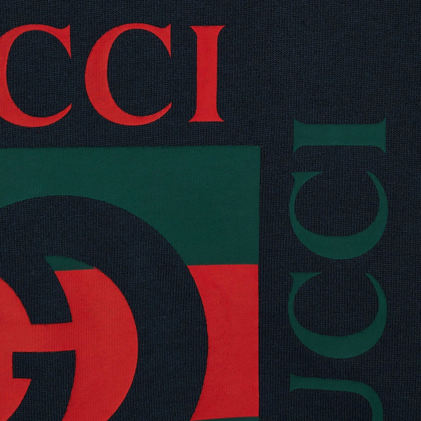 Red‑Green Letter Print T‑Shirt