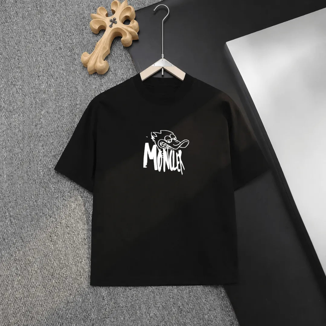 Graffiti Duck Letter Print T‑Shirt