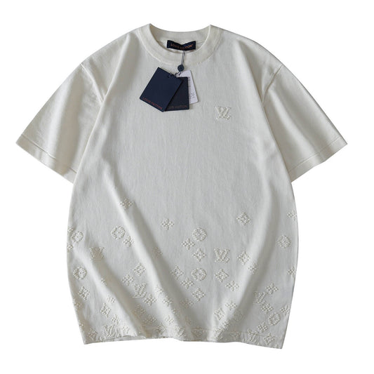 Embossed All-Over Vintage Knit T-Shirt
