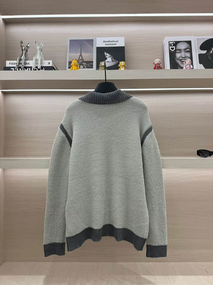 Leather Patch Pocket Sweater Jacket
