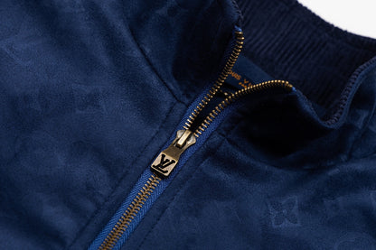Subtle Jacquard Grain Leather Jacket