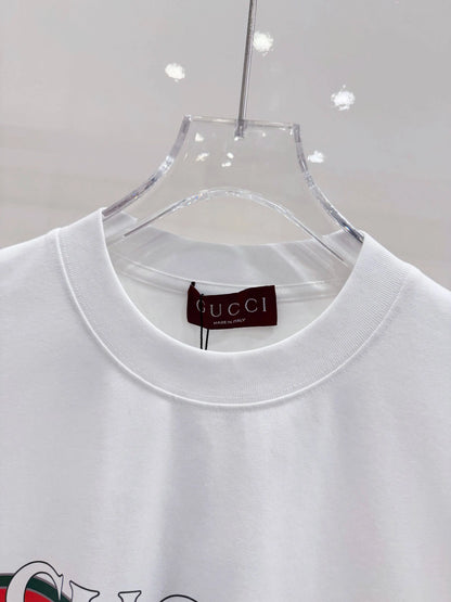 Retro Stripe Bar Letter Print T-Shirt
