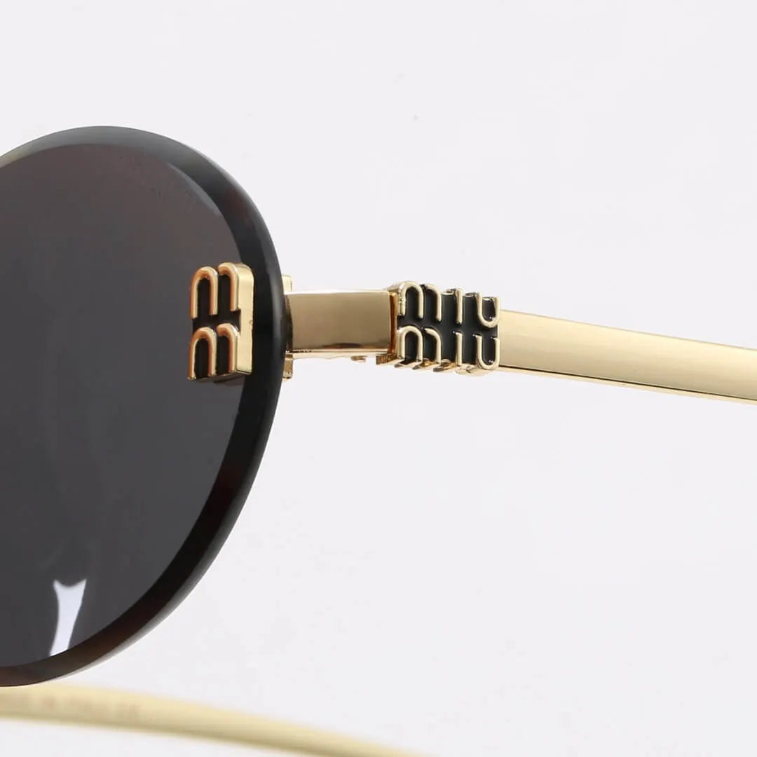 Rimless Oval Letter Logo Sunglasses