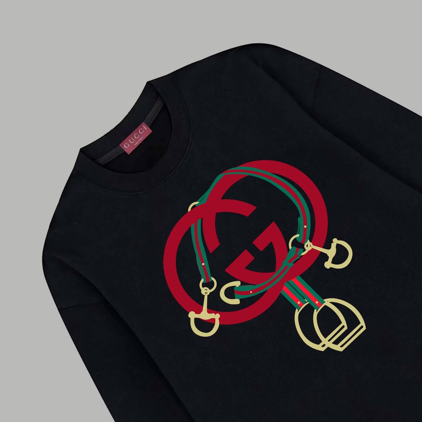 Double-G Buckle Print Sweatshirt